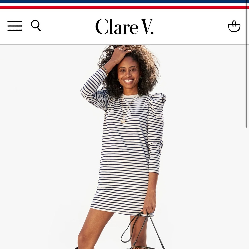 Clare v Le Puff striped dress size xs nwot
